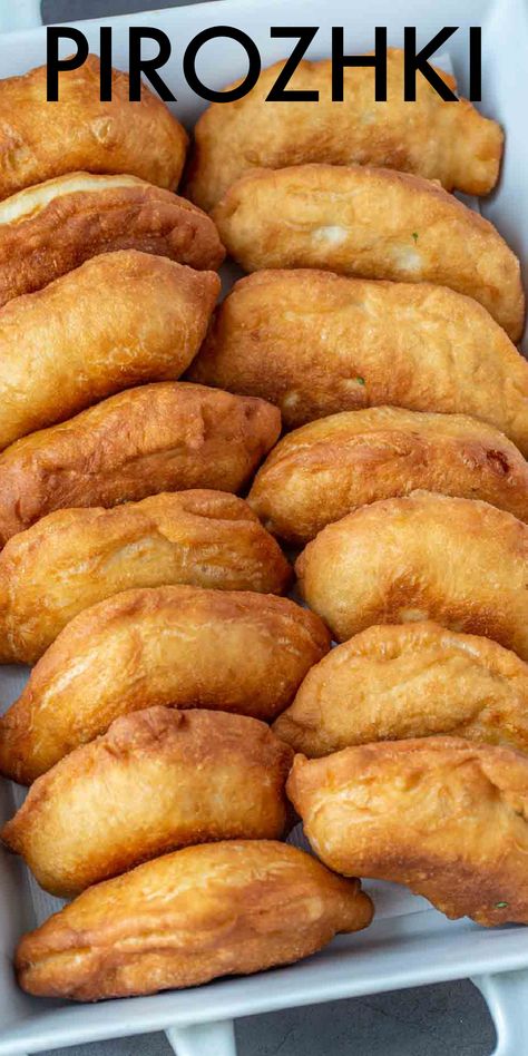 We love this classic recipe for potato pirozhki. The soft homemade dough is filled with a cheesy potato filling then fried.