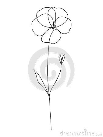 Violet Flower Tattoo Line Art, Violet Flower Tattoos, February Birth Flower, February Birth Flowers, Continuous Line Drawing, Floral Drawing, Violet Flower, Continuous Line, Calendar 2024