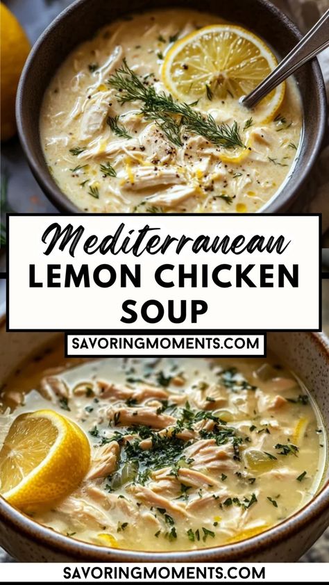 Warm up with this luscious Mediterranean lemon chicken soup, a perfect balance of tangy citrus and creamy goodness. Loaded with tender chicken, wholesome ingredients, and Mediterranean-inspired flavors, it’s an easy dinner idea or a cozy lunch option you'll love.
Discover how easy this recipe is – click for details
#lemonchickensoup #mediterraneanrecipes #souprecipe #easyrecipes #healthydinner #chickenrecipes #comfortfood #quicklunchideas #dinnerideas #mealprep Italian Lemon Chicken Soup, Lemon Chicken Wild Rice Soup, Lemon Basil Chicken Soup, Mediterranean Chicken Soup Recipe, Orzo Lemon Chicken Soup, Chicken Lemon Soup Recipes, Mediterranean Lemon Chicken Soup, Lemon Pepper Chicken Soup, Mediterranean Soup Recipes Crock Pot