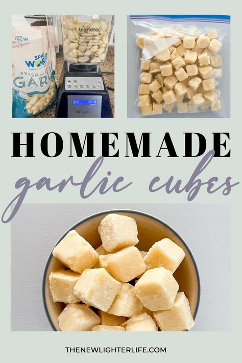 Frozen Garlic Cubes, How To Freeze Garlic, Preserve Garlic Cloves, Preserving Garlic Cloves, Garlic Preservation, Garlic Cubes, Preserve Garlic, Freezing Garlic, Frozen Garlic