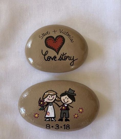 Story Of Us Wedding, Engagement Story, The Story Of Us, Our Love Story, Story Stones, Engagement Stories, Rock Wedding, Engagement Gifts For Couples, Personalized Couple Gifts