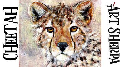 August Painting, Painting For Beginners Videos, Youtube Painting, Cheetah Face, Paint Tutorials, Canvas Painting For Beginners, Art Sherpa, The Art Sherpa, Painting Fur