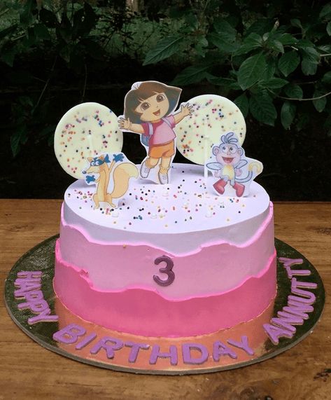 Dora Buji Cake Design, Dora Cake Design, Dora Buji, Dora Birthday Cake, Lilac Baby Shower, Cake Design Images, Dora Cake, Dora Birthday, Marvel Cake