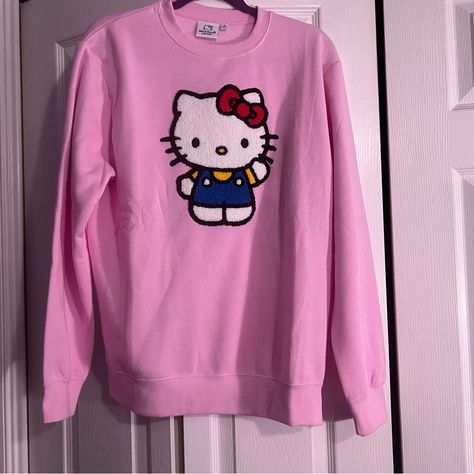 Nwot Pink “Hello Kitty” Sweater Fleece Lining Hello Kitty Sweater, Kuromi Clothes, Kitty Sweater, Hello Kitty Pink, Pink Hello Kitty, Christmas Wishlist, Pink White, Hello Kitty, Kitty