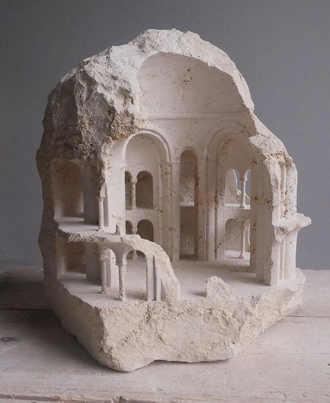 matthew simmonds carves miniature architectural sculptures from solid stone + marble Architecture Artists, Art Connection, Marble Carving, Architectural Sculpture, Bear Sculptures, Sacred Architecture, Stone Architecture, Colossal Art, Ancient Ruins