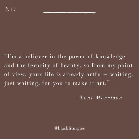 Nia Aesthetic Core, Nia Aesthetic, Kwanzaa Nia, Nia Core, Days Of Kwanzaa, Aesthetic Core, Toni Morrison, Kwanzaa, Quotable Quotes