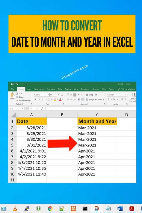 If you have a Microsoft Excel document with date or with date and time, but you want the document to include only month and year, you can use a Function or create a formula in Excel to make this happen very easily. #Tech #TechTips #Excel Excel Date Formulas, Vlookup Excel, Excel Data Cleaning, Count If Excel, Data Entry Excel Sheet, Advance Excel Formula, Monthly Budget Excel, Personal Budget Template, Excel Budget Template