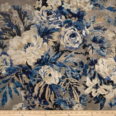 Waverly Cast a Spell Indigo Blue Floral Curtains, Waverly Curtains, Blue And White Curtains, Floral Drapery, Indigo Linen, Waverly Fabric, Cast A Spell, Custom Pillow Covers, Indigo Fabric