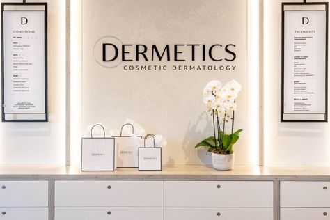 Clinic Lobby, Clinic Waiting Room, Medical Grade Skincare, Dermatology Office, Aesthetic Dermatology, Dermatology Clinic, Esthetics Room, Medical Office Design, Clinic Logo