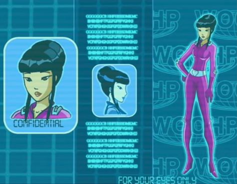 Totally Spies Oc, Cartoon Up, Japanese Emperor, Script Doctor, Spy Outfit, Light Brown Skin, Avengers Alliance, 2000s Cartoons, Class Theme