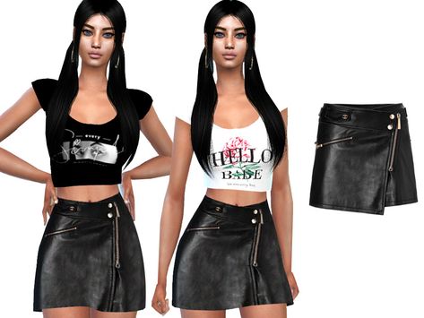 Sims 4 Cc Leather Skirt, Black Skirt Sims 4 Cc, Sims 4 Leather Skirt, One Shoulder Formal Dresses, Sims 4 Cc Skirts Female, Sims 4 Cc Mini Skirt Y2k, Sims 4 Cc Skirts Short, Kids Leather Jackets, Sims 4 Cc Goth