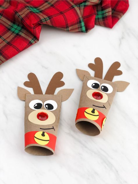 This toilet paper roll Rudolph the red nosed reindeer is a fun cardboard craft for kids to make this Christmas! Download the free printable template today! #simpleeverydaymom #cardboardcrafts #kidscrafts #craftsforkids #xmascrafts #christmascrafts #reindeercrafts Paper Roll Reindeer, Reindeer Crafts For Kids, Rudolph Crafts, Reindeer Crafts, Recycle Craft Projects, Christmas Toilet Paper, Recycled Crafts Kids, Headband Crafts, Reindeer Craft