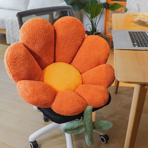 Daisy Pillows, Flower Cushion, Plush Chair, Soft Floor, Pillow Crafts, Plush Sofa, Orange Pillows, Sofa Throw Pillows, Flower Pillow