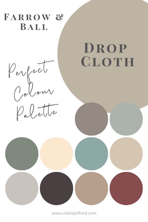 Farrow & Ball Drop Cloth Colour Review by Claire Jefford Benjamin Moore Coventry Gray, Coventry Gray, Agreeable Gray Sherwin Williams, Worldly Gray, Cornforth White, Beige Color Scheme, Gray Colour, Accessible Beige, Accent Wall Colors