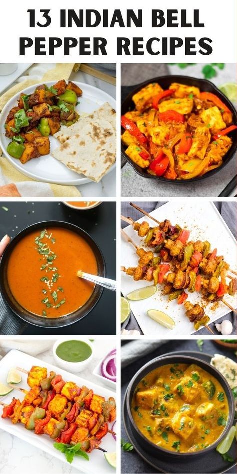 Indian Bell pepper recipe collection Frozen Bell Pepper Recipes, Recipes Using Red Bell Peppers, Indian Stuffed Peppers, Bell Pepper Recipes Vegetarian, Pepper Recipes Bell, Bell Pepper Snacks, Bell Pepper Chips, Capsicum Recipes Indian, Bell Peppers Recipes