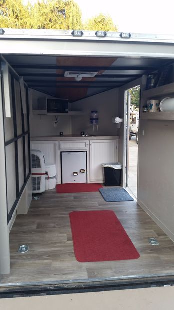 Enclosed Trailer Hunting Camper, Cargo Trailers Converted To Campers, Bike Trailer Camper, Enclosed Trailer Camper Conversion Toy Hauler, Converted Cargo Trailer To Camper, Cargo Trailer Camper Conversion Diy, Diy Toy Hauler, Diy Cargo Trailer, Motorbike Trailer