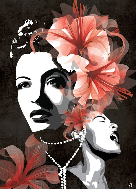 Billie Holiday by JaxAble.deviantart.com on @deviantART Billy Holiday, Lady Sings The Blues, Soul Jazz, Holiday Painting, Holiday Music, Billie Holiday, Rock N’roll, Art Pop, African American Art