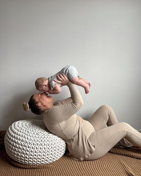 Neutral asthetic photoshoot for mom and baby Mom And Baby Photoshoot, Baby Photoshoot, Baby Photo, Bean Bag, Mom And Baby, Baby Photos, Bean Bag Chair, Photo Shoot