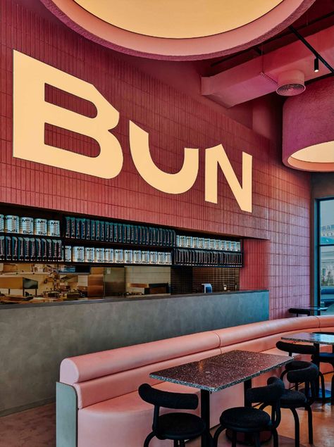 Burger Restaurant Design Interiors, Cafe Signage Design, Restaurant Ideas Design, Burger Restaurant Design, Lusail Qatar, Fast Food Restaurant Design, Modern Chinese Restaurant, Restaurant Lighting Design, Restaurant Counter