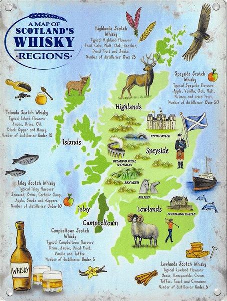 Scotland Study Abroad, Whisky Map, Scotland Map, Scotland Highlands, Scotch Whiskey, Edinburgh Castle, Steel Signs, Garden House, House Wall