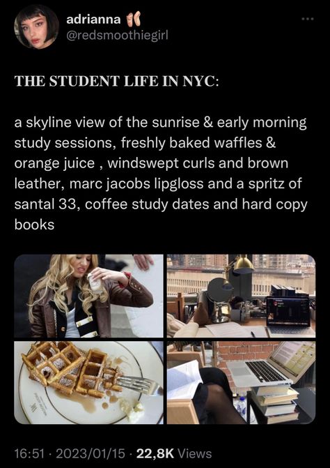 New York Study Aesthetic, Rich College Student Aesthetic, Studying In Nyc Aesthetic, University Student Life Aesthetic, Nyc Student Life, New York Student Aesthetic, Nyc Student Aesthetic, Aesthetic Student Life, Arts Student Aesthetic