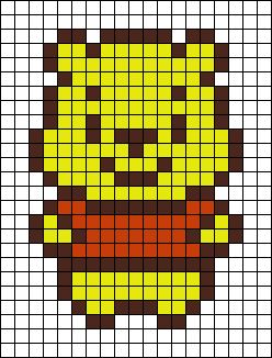 Winnie The Pooh Perler Bead Patterns, Hama Beads 3d, Pearl Beads Pattern, Easy Pixel Art, Pony Bead Patterns, Hama Beads Patterns, Pixel Art Pattern, Bead Pattern, Plastic Canvas Crafts