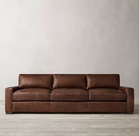 Maxwell Leather Three-Seat-Cushion Sofa Rh Sofa, Hickory North Carolina, Rh Rugs, Mattress Foundations, Rh Modern, Furniture Vanity, Modern Shop, Wood Frames, Bath Furniture