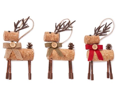 Winter Wonder Lane Cork Deer Ornaments, 3-Pack | Big Lots Wine Cork Crafts Christmas, Cork Crafts Christmas, Christmas Barn, Wine Cork Ornaments, Cork Crafts Diy, Wine Cork Diy Crafts, Wine Cork Diy, Wine Cork Art, Cork Ornaments