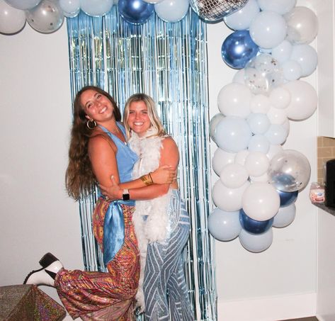 Disco Mamma Mia Bachelorette Trip 21st Birthday Girls Beach Trip Blonde and Brunette Duets Mamma Mia Photoshoot, Mamma Mia Disco, Disco Themed Bachelorette, Senior Tea, 17th Birthday Party Ideas, Mamma Mia Birthday, Mamma Mia Party, 17th Birthday Party, 20th Bday