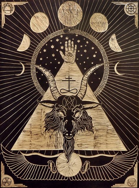 7 de Paus Kartu Tarot, Occult Symbols, Occult Art, Sun And Moon, Black Magic, Sacred Geometry, Dark Art, Pyramid, A Black