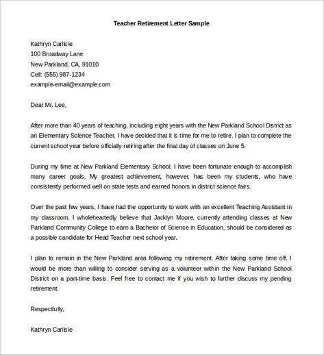 Sample Retirement Letter Retirement Resignation Letter, Retirement Letter To Employer, Middle School Science Lab, Retirement Letter, Elementary Science Teacher, Testing Motivation, Tree Village, Infant Lesson Plan, Spanish Writing