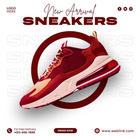 Shoes Template Design, Creative Shoes Advertising Design, Shoes Flyer Design Ideas, Shoes Promotion Design, Instagram Shoes Posts, Shoes Graphic Design Poster, Shoe Marketing Ideas, Sneakers Social Media Design, Shoes Instagram Post