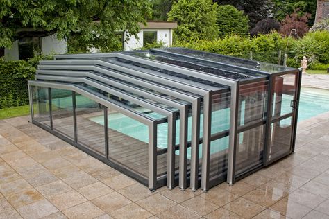 Sunroom Roof, Build Your Own Pool, Pool Gazebo, Gable Roof Design, Swimming Pool Enclosures, Shipping Container Pool, Screened Pool, Container Pool, Pool Covers