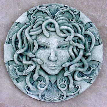 Medusa disc Ancient Greek Medusa, Medusa Images, Medusa With Perseus Head, Medusa Holding Head, Medusa Holding Perseus Head, Medusa Artwork, Medusa Ceramic Sculpture, Medusa Costume, Medusa Gorgon