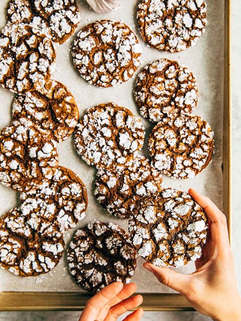 Ginger Crinkle Cookies » Hummingbird High Ginger Crinkle Cookies, Gingerbread Crinkle Cookies, Hummingbird Bakery, Chewy Molasses Cookies, Drop Cookie Recipes, Crinkle Cookies Recipe, Holiday Baking Recipes, Ginger Molasses Cookies, Lemon Poppyseed Muffins