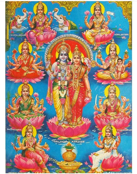 Astalakshmi Images, Diwali Gods, Christmas Rangoli, Gaja Lakshmi, Gita Krishna, Maha Laxmi, Vishnu Lakshmi, Laxmi Maa, Lakshmi Narayana