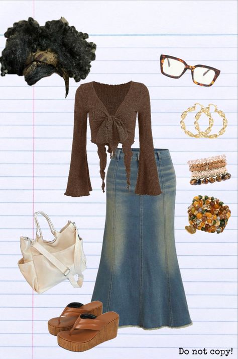 Bohemian School Outfits, Modest Earthy Outfits Aesthetic, Modest Earthy Outfits, Earthy Girl Outfits, Boho Aesthetic Outfit, Earthy Outfits Aesthetic, Earthy Girl, Boho Fits, Earthy Outfits