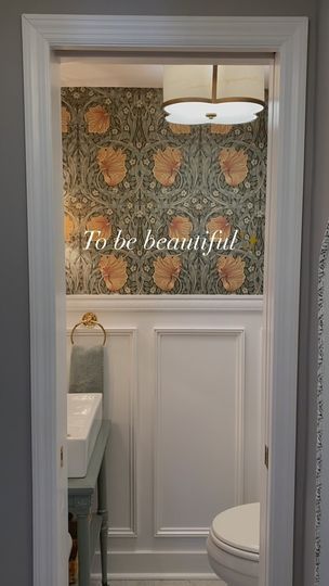 9.1K views · 4.9K reactions | This statement could not be more true! This tiny closet, turned powder room is 2.5’x5’ of beautiful through and through! Bigger is not always better friends! There’s something to be said for small, cozy, beautiful spaces❤️ #smallspaces #smallbeautifulthings #smallbeautifulspaces #charmingandcozy #tinypowderroom #closetturnedpowderroom #powderroom #williammorris #wmorrisandco #wallpaper #pimpernel #interiordesign #interiors | Stephanie Kane | The Cinematic Orchestra · To Build A Home Cinematic Orchestra, Tiny Powder Room, Better Friends, To Build A Home, Tiny Closet, Build A Home, Beautiful Spaces, 1k Views, Beautiful Space