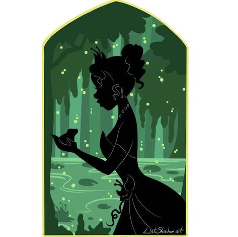 Princess And The Frog Silhouette Art, Princess And The Frog Silhouette, Tiana Silhouette, Lintushadow Art, Disney Princess Silhouette, Tiana Princess, Princesa Tiana, Disney Silhouettes, Disney Logo