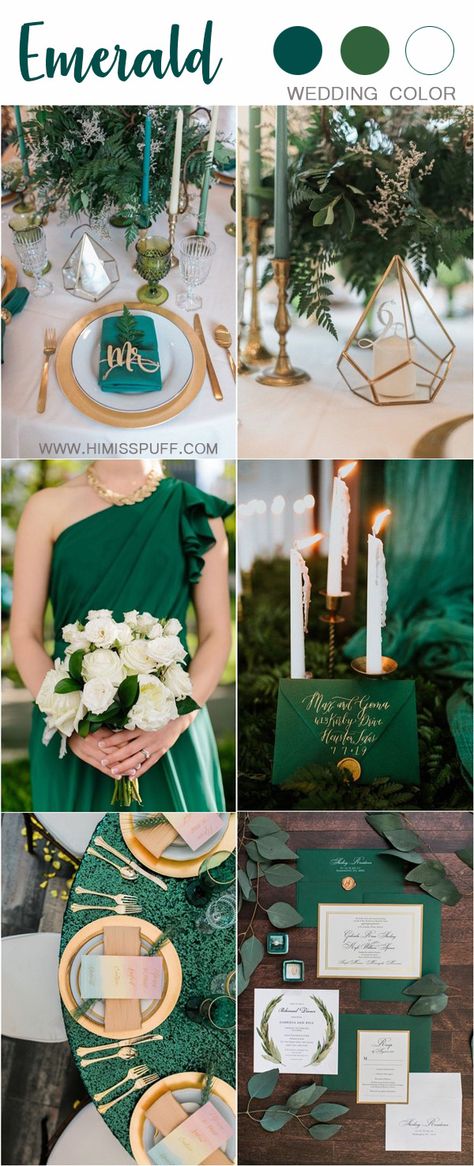 2019 Emerald and white wedding color ideas  #weddings #wedding #weddingcolors #greenwedding #himisspuff Emerald And White Wedding, Emerald Green Wedding Ideas, Emerald Wedding Colors, Green Wedding Ideas, Green And Gold Wedding, White Wedding Centerpieces, Emerald Green Wedding, Wedding Color Scheme, Green Weddings