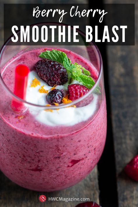 Smoothie Berries, Snack On The Go, Frozen Fruit Smoothie, On The Go Breakfast, Healthy Breakfast Snacks, Dragon Fruit Smoothie, Cherry Smoothie, Organic Coconut Sugar, Lemon Salmon