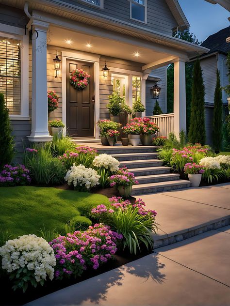 Yard Flower Bed Ideas, Front Yard Flower Bed Ideas, Front Yard Flower Bed, Front Garden Landscape, Flower Bed Ideas, Front Yard Garden Design, Front Yard Landscaping Simple, Diy Outdoor Decor, Home Garden Design