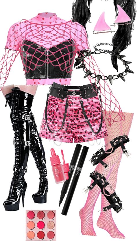 Kpop Stage Outfits Ideas Pink, Pink Kpop Stage Outfits, Pink Outfits Kpop, Pop Idol Outfit, Pink Performance Outfit, Stage Outfits Pink, Idol Outfits Anime, K Pop Stage Outfits Ideas, Pop Star Outfit Ideas