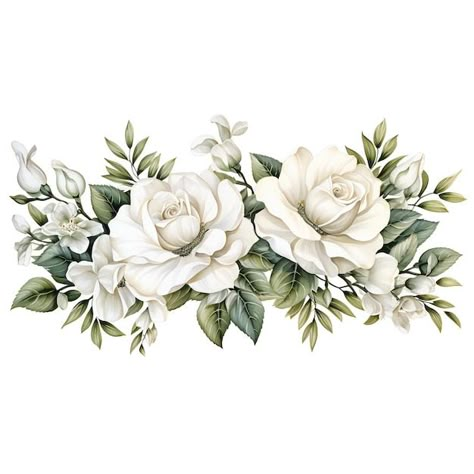 Vintage Flowers Background Design, White Rose Watercolor, White Roses Background, Flower Diagram, White Flower Png, White Flower Background, Watercolor Flowers Png, Sakura Branch, Branch Watercolor