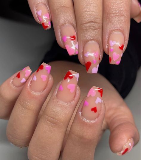 valentine’s day nails, valentine’s day nail designs, nail design inspiration, nail design inspo, trendy nails 2023, nail trends, manicure, fake nails, acrylics, girly nails, simple nails, simple nail art, heart nails, cute, girly Lovecore Nails, Pink Heart Nails, Relationship Paragraphs, Pedicure Nail Designs, Heart Nails, Nails Inspo, Pedicure Nails, Pink Heart, Nail Design