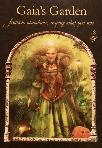 Gaia's Garden, from the Wisdom Of The Hidden Realms Oracle Card deck, by Colette Baron-Reid, Artwork by Jena DellaGrottalia Spirit Signs, Reap What You Sow, Novena Prayers, Angel Tarot, Angel Oracle Cards, Signs From The Universe, Doreen Virtue, Angel Guidance, Angel Messages