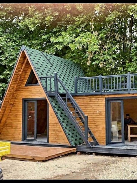 A Frame House Plans, Barn Style House, A Frame House, घर की सजावट, Tiny House Cabin, Metal Building Homes, Small Backyard Patio, Pole Barn Homes, Small Backyard Pools