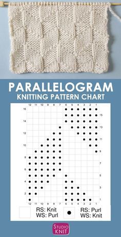 Modern Texture, Studio Knit, Easy Knitting Projects, How To Purl Knit, Knit Stitch Patterns, Knitting Charts, Knit Stitch, Knitting Techniques, Easy Knitting