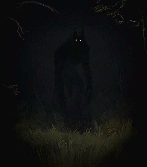 Animal Eyes At Night, Werewolf Dark Aesthetic, Scary Forest Creatures, Dark Brown Wolf Aesthetic, Dark Werewolf Aesthetic, Werewolf Photography, Animagus Aesthetic, Forest Spirit Aesthetic, Shadow Werewolf