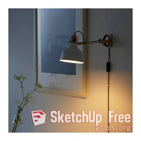 2020 Wall Light 008 Sketchup Model Free Download Ranarp Ikea, Ikea Ranarp, Pantone Azul, Ikea Linnmon, Hack Ikea, Ikea Wall, Clamp Lamp, Wall Spotlights, Lamp Head